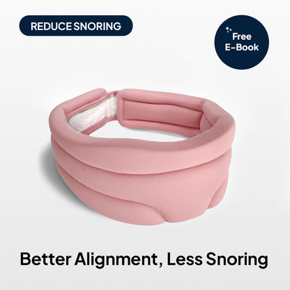 Pink neck support pillow for sleep, designed to support head and neck alignment and help reduce snoring